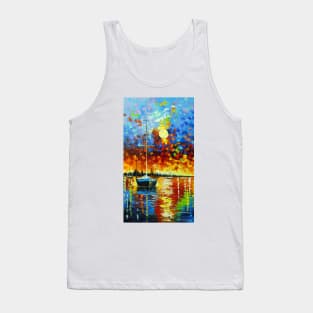 Bay Harmony: Sunset and Sailboats Tank Top